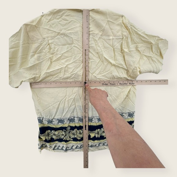 VTG Da Hui Hawaiian Shirt Mens Medium Beige Button Up Cotton Floral Aloha USA - Picture 3 of 5